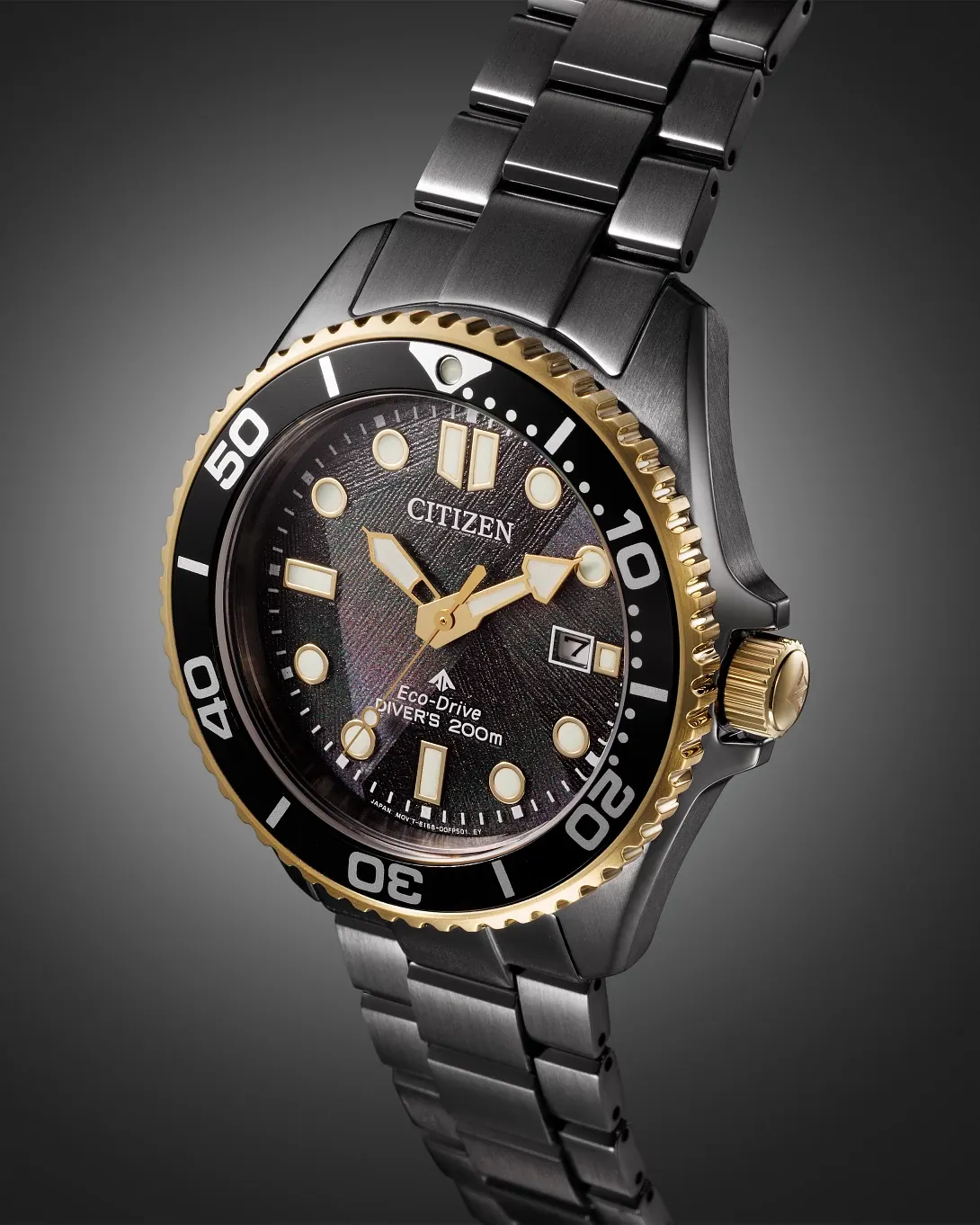 Promaster Dive LIGHT in BLACK Black Dial Stainless Steel Bracelet